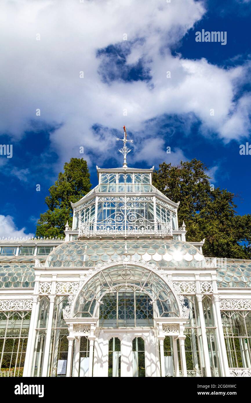 Close-up of Victorian conservatory exterior at Horniman Museum and Gardens, London, UK Stock Photo