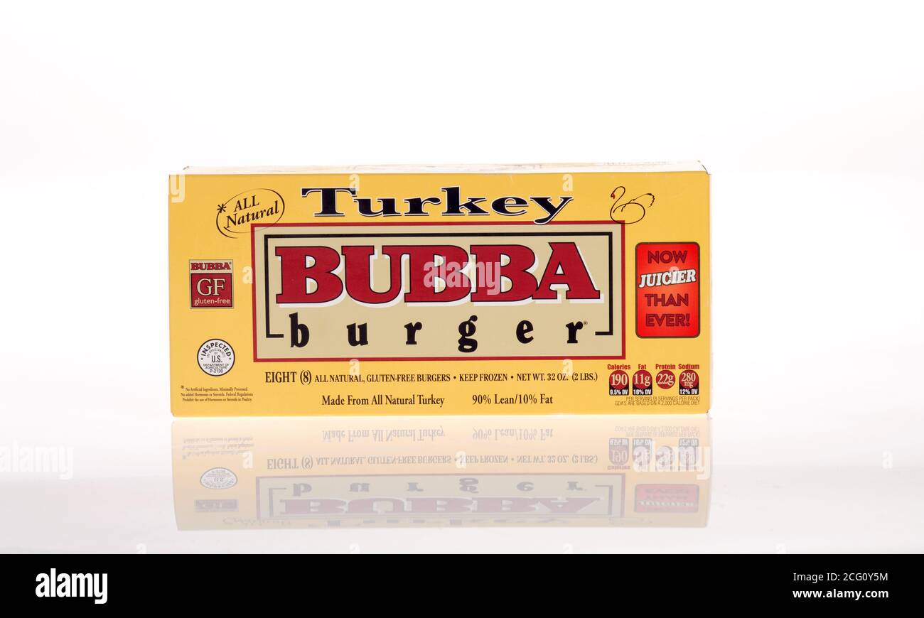 Bubba frozen turkey burgers box gluten free all natural Stock Photo