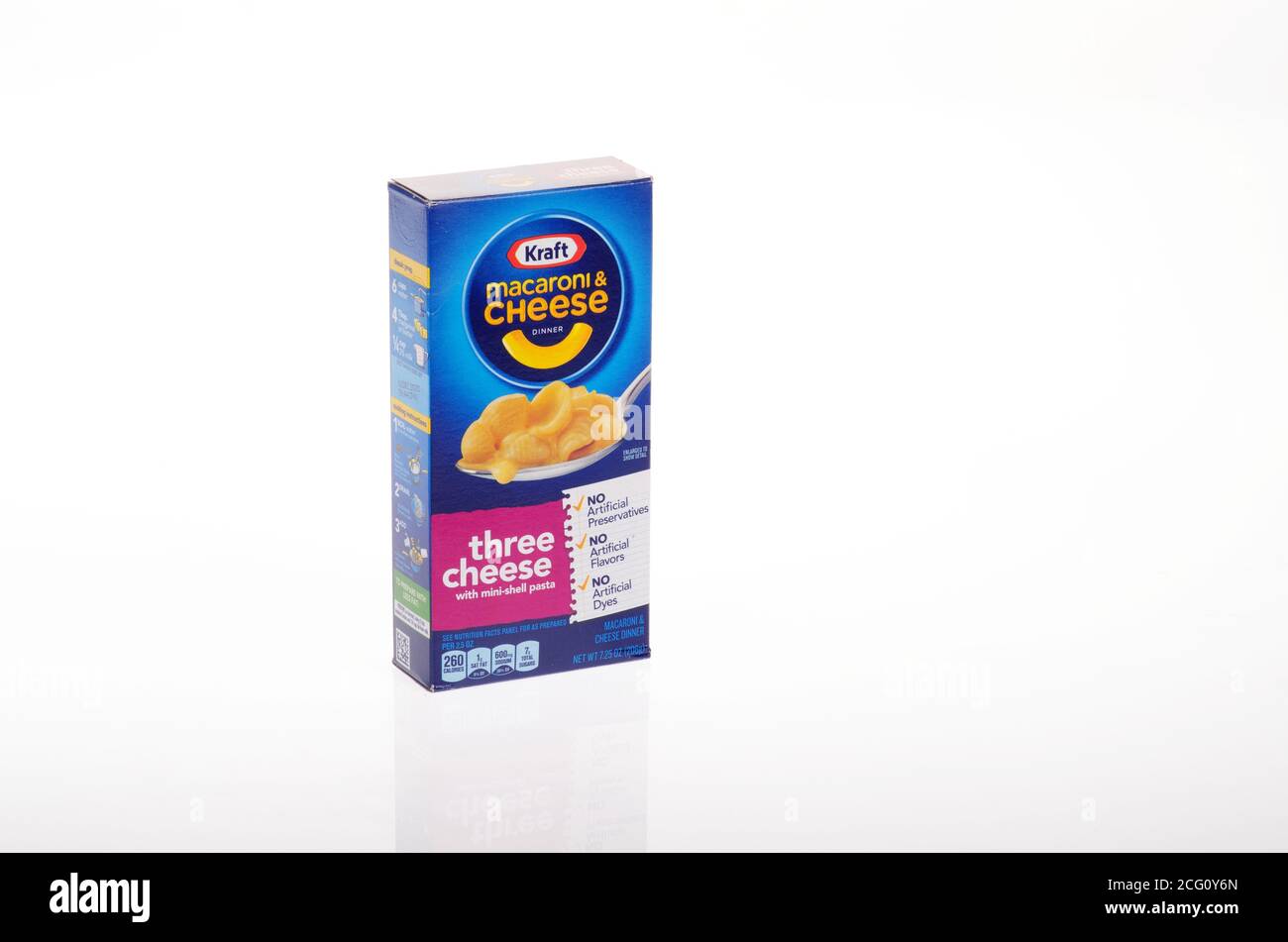 Kraft Foods Three Cheese Macaroni & Cheese box Stock Photo