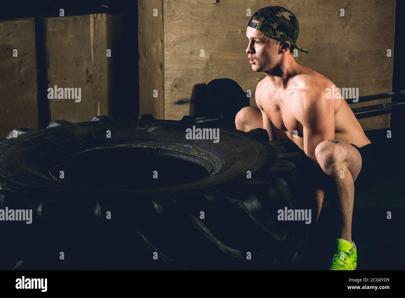 Strong muscular young man flipping hi-res stock photography and images ...