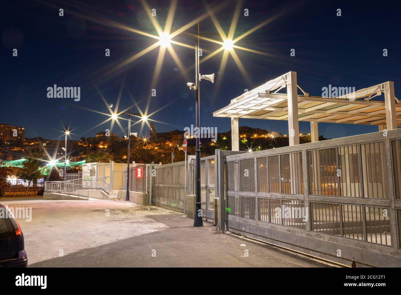 the port of Termini Imerese at night Stock Photo