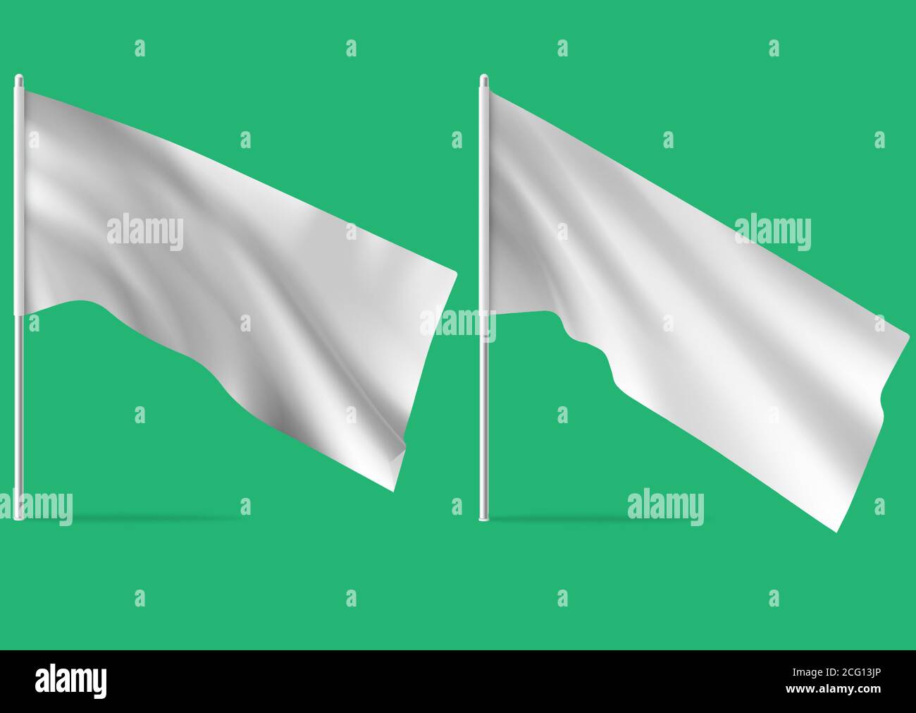 White realistic flags. Mockups of white flag Stock Vector Image & Art