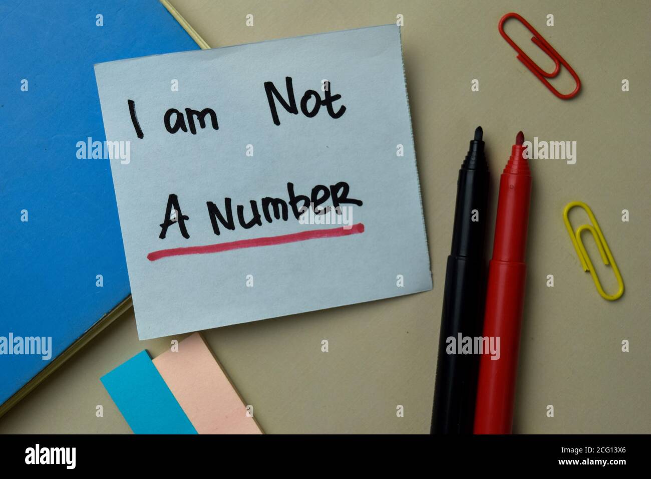 I am Not A Number write on sticky notes isolated on office desk Stock ...