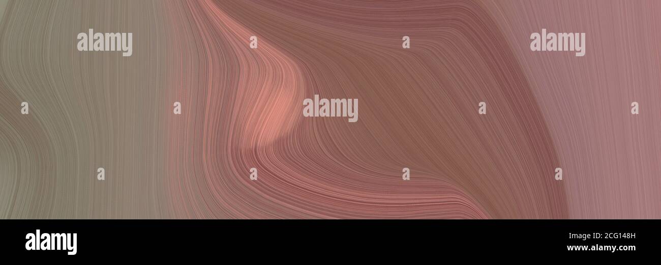 abstract artistic header with pastel brown, rosy brown and dark salmon colors. fluid curved flowing waves and curves for poster or canvas Stock Photo