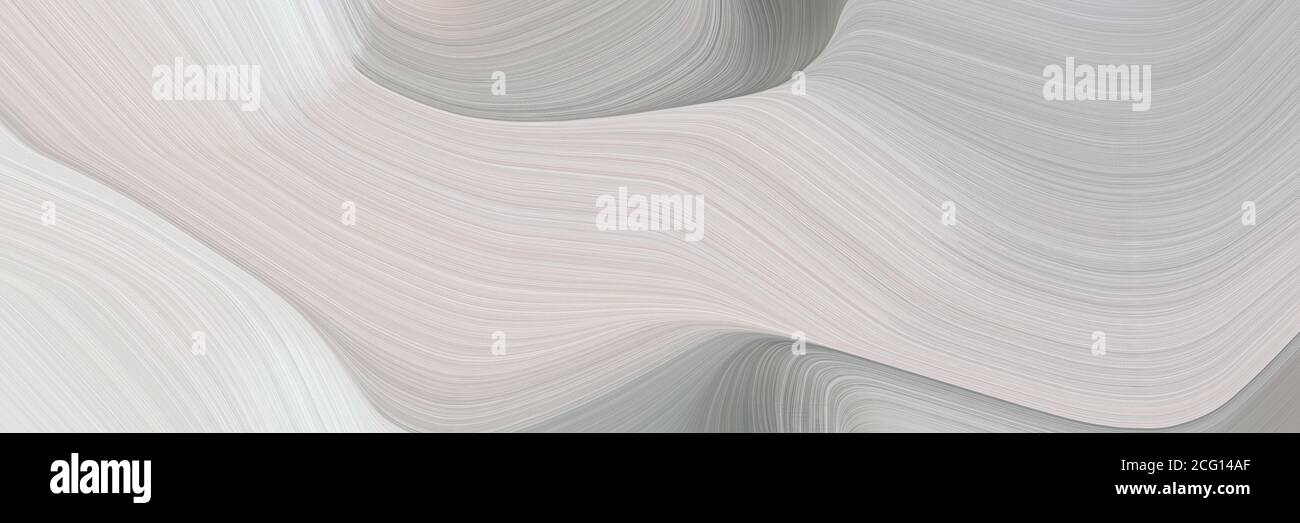 abstract surreal designed horizontal header with pastel gray, gray gray and dark gray colors. fluid curved lines with dynamic flowing waves and curves Stock Photo