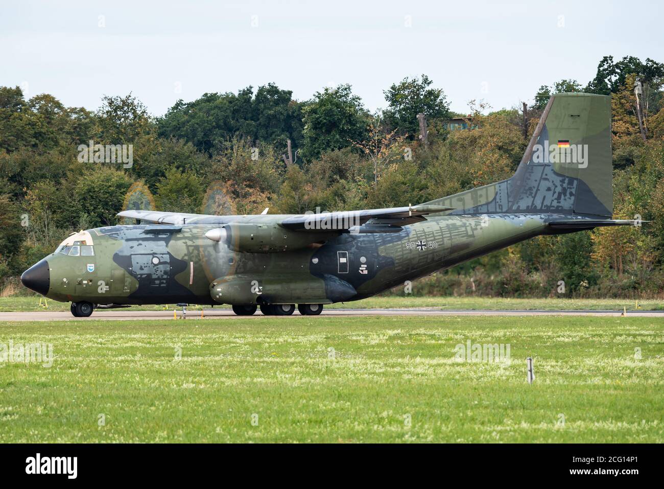 A Transall C-160 military transport aircraft of the German Air Force (Luftwaffe). Stock Photo