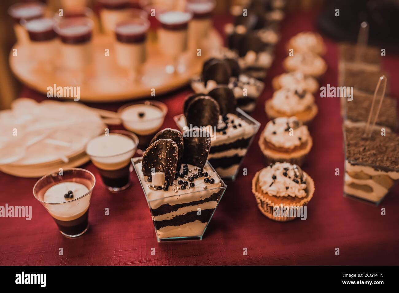Sweet pastries desserts. Dinner Catering. Concept wedding birthday
