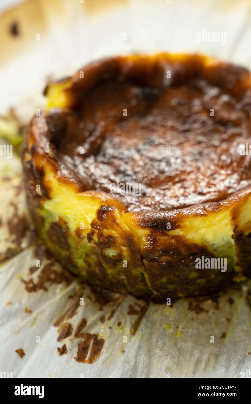 Matcha basque burnt cheesecake Stock Photo