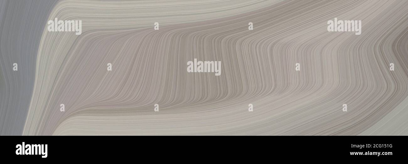 abstract modern horizontal header with dark gray, silver and gray gray colors. fluid curved flowing waves and curves for poster or canvas Stock Photo
