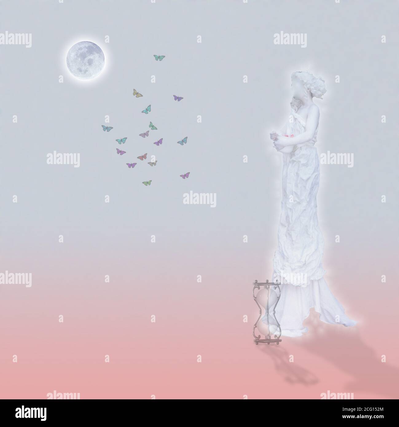 Marble statue in moonlight Stock Photo Alamy