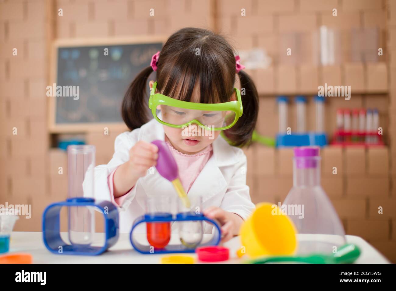 Young Girl Play Science Experiments For Homeschooling Stock Photo Alamy easy-science-experiment-ideas