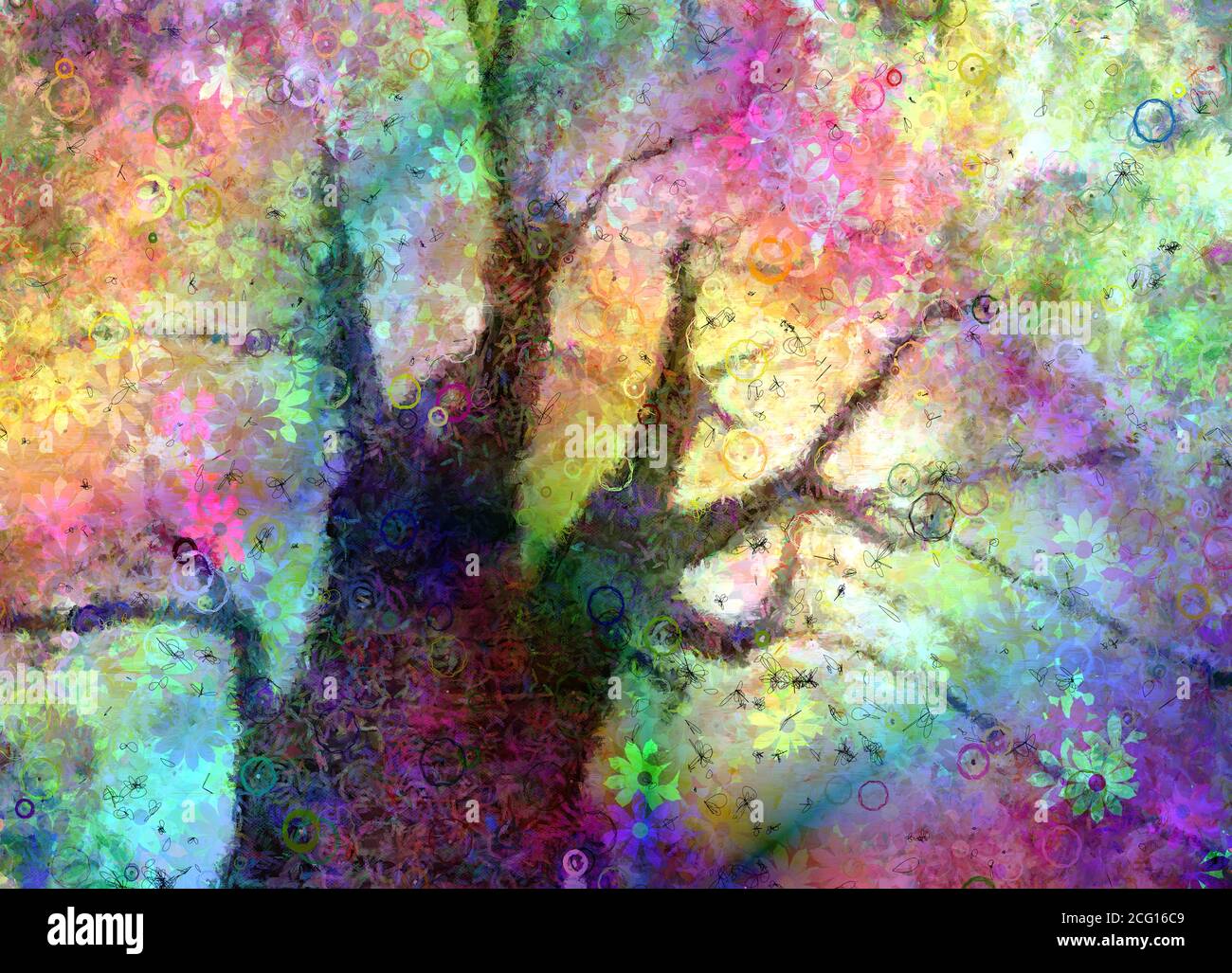 Colorful Abstract Tree Stock Photo - Alamy
