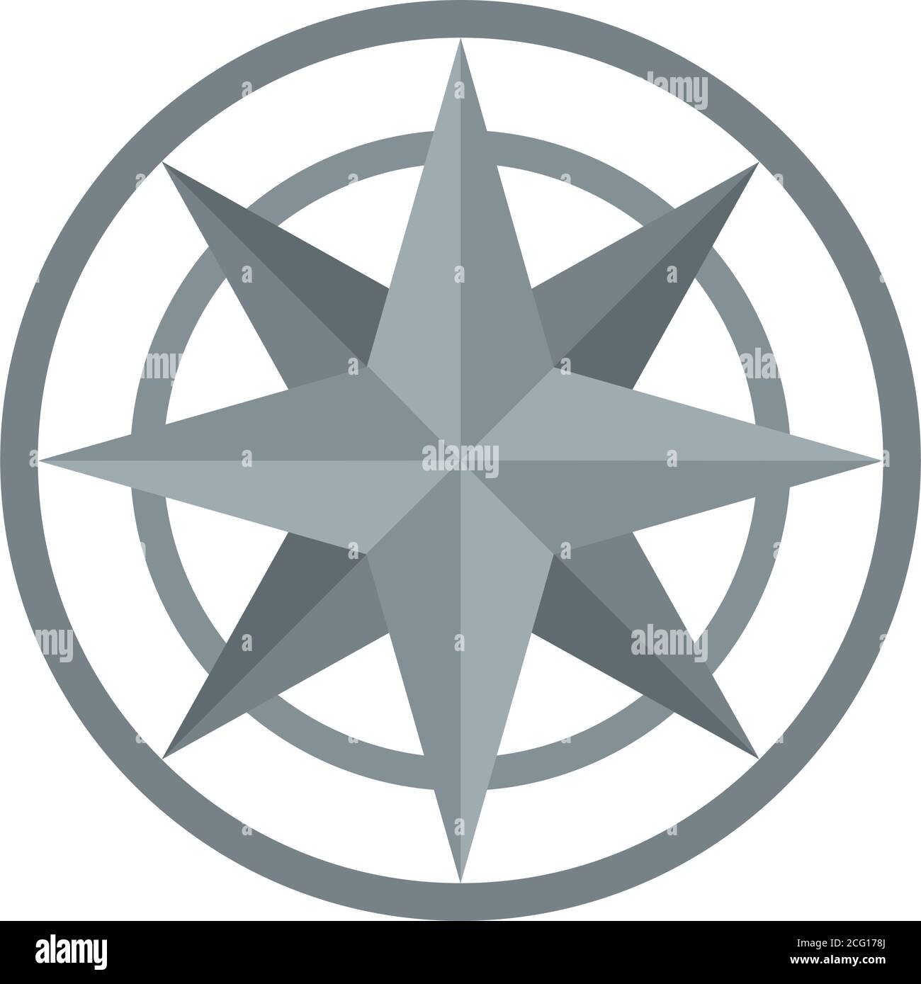 compass star icon over white background, flat style, vector