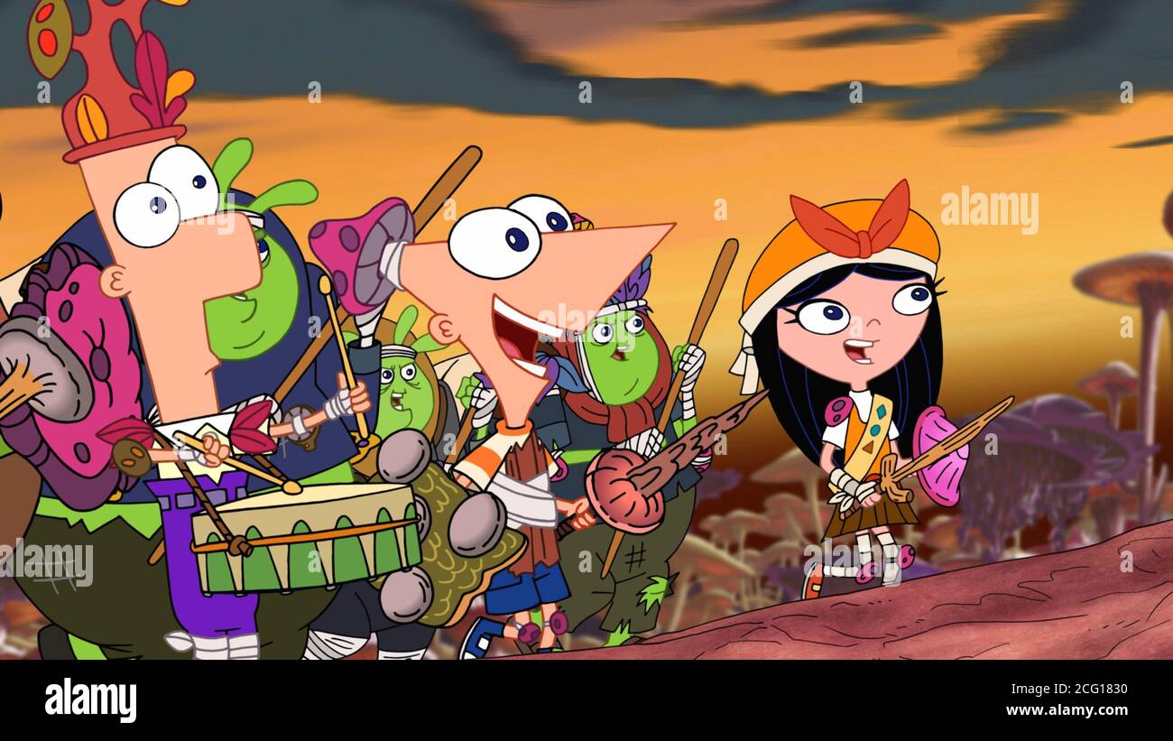 PHINEAS AND FERB THE MOVIE CANDACE AGAINST THE UNIVERSE, from left