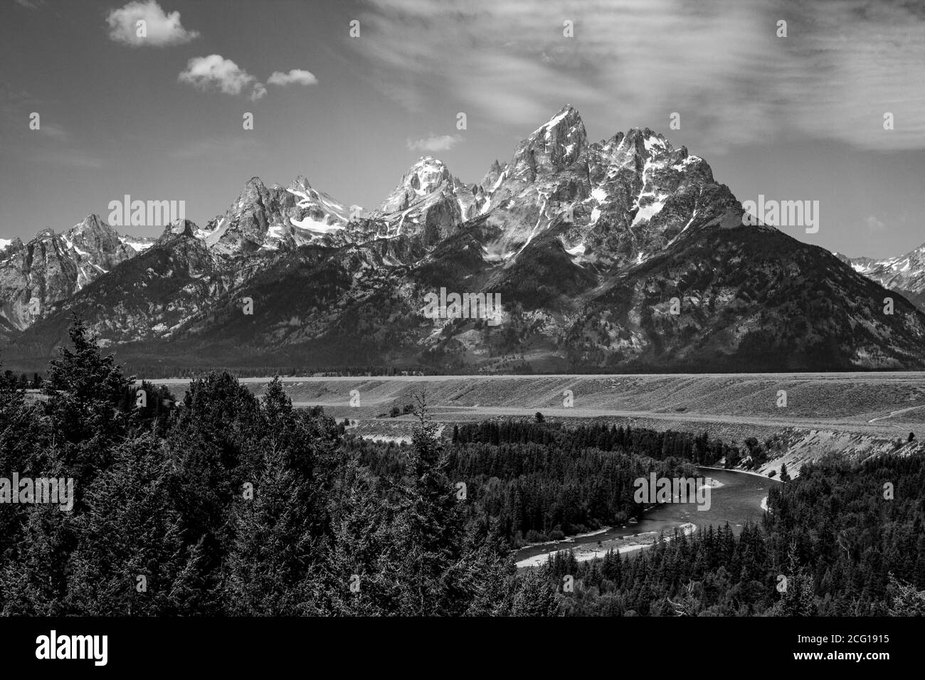 Grand Teton, Wyoming famous photo spot Stock Photo