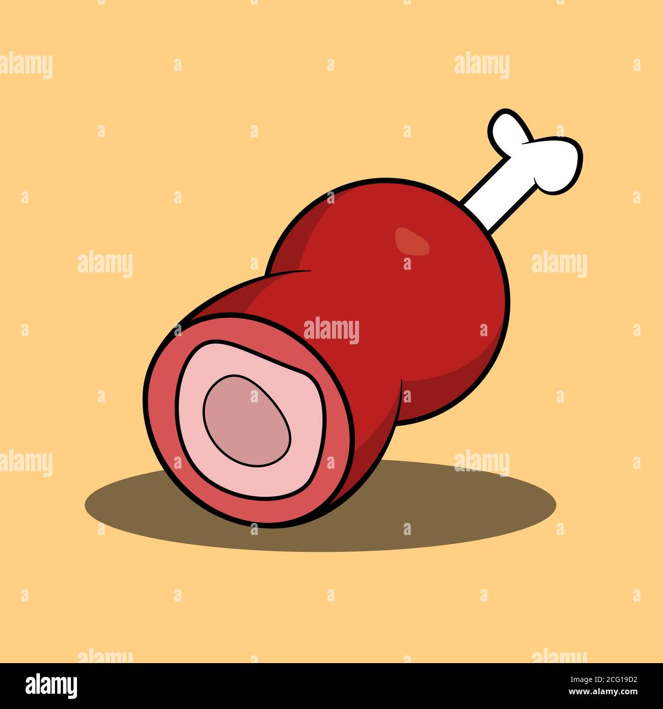 Piece of meat with a bone - flat design Stock Vector