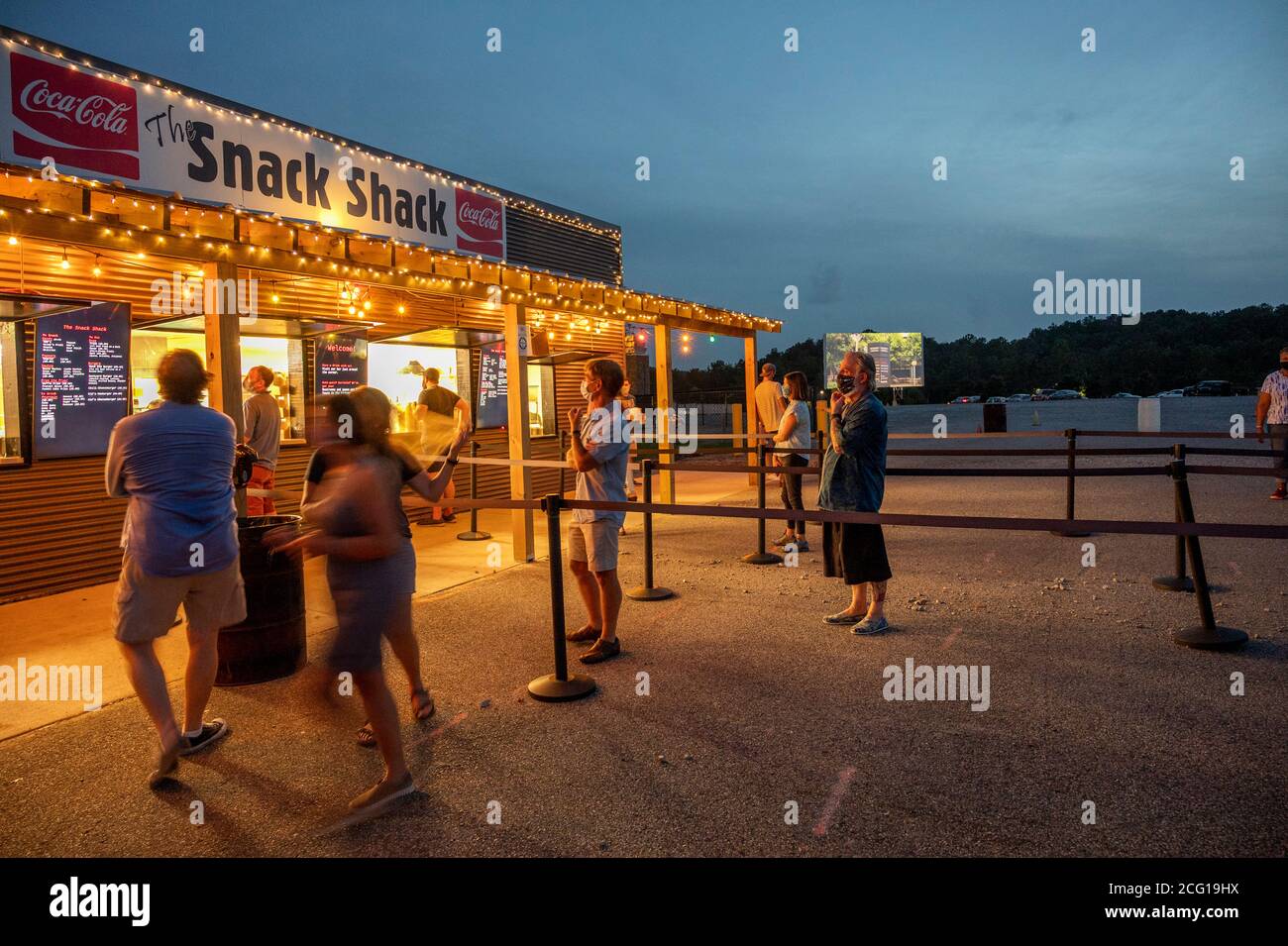 Snack bar at a drivein movie Theater Stock Photo Alamy