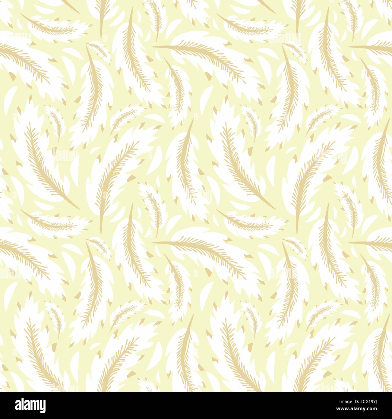 Seamless feathers decorative vector pattern Stock Vector