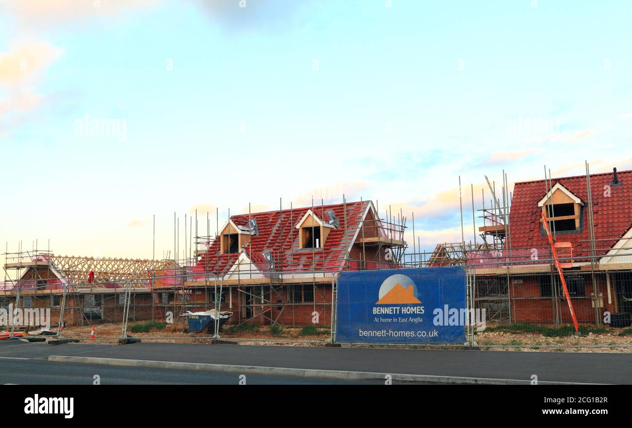 Homes, construction site, new houses, previously agricultural