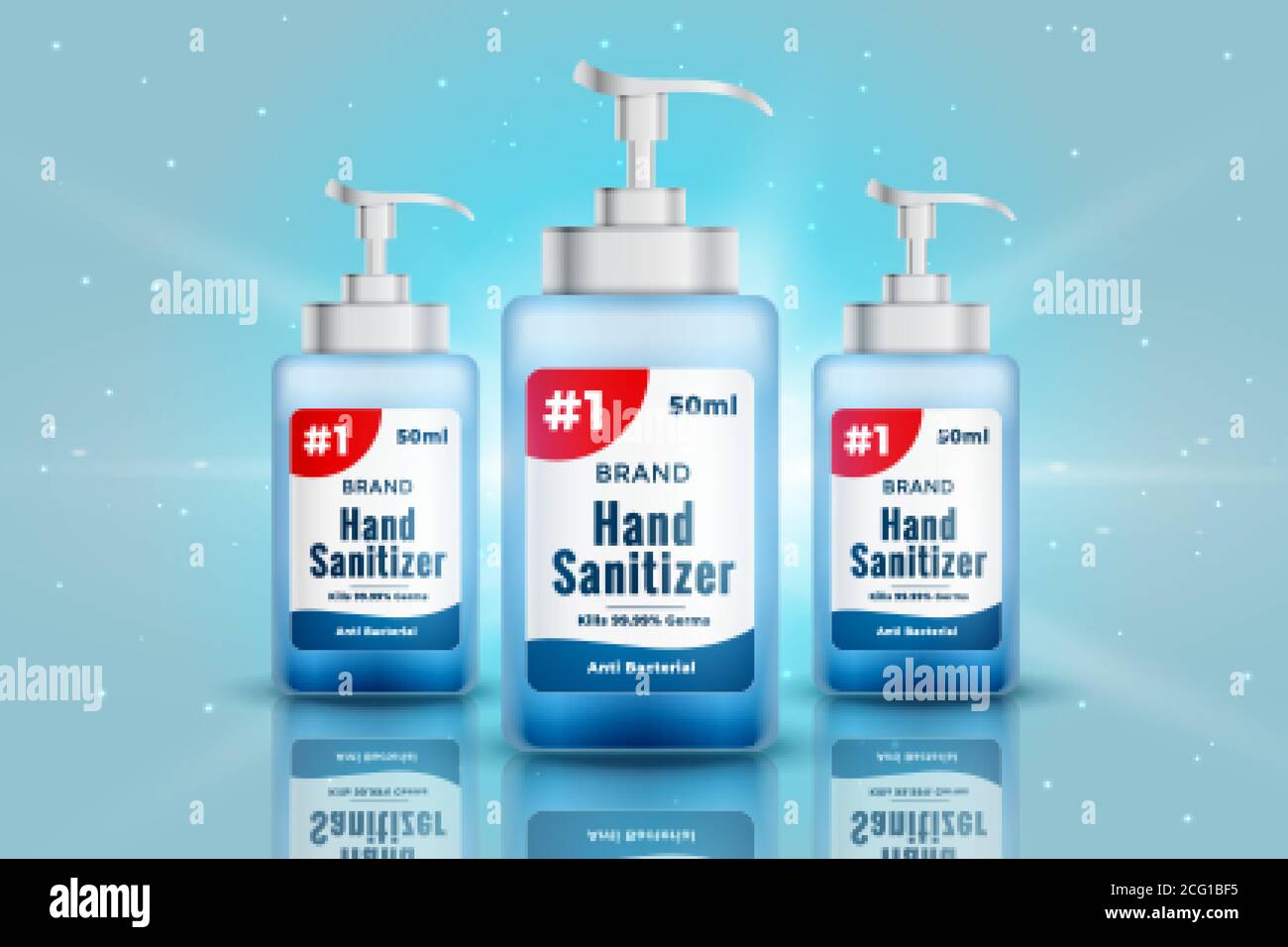 realistic hand sanitizer bottle mockup concept design Stock Vector