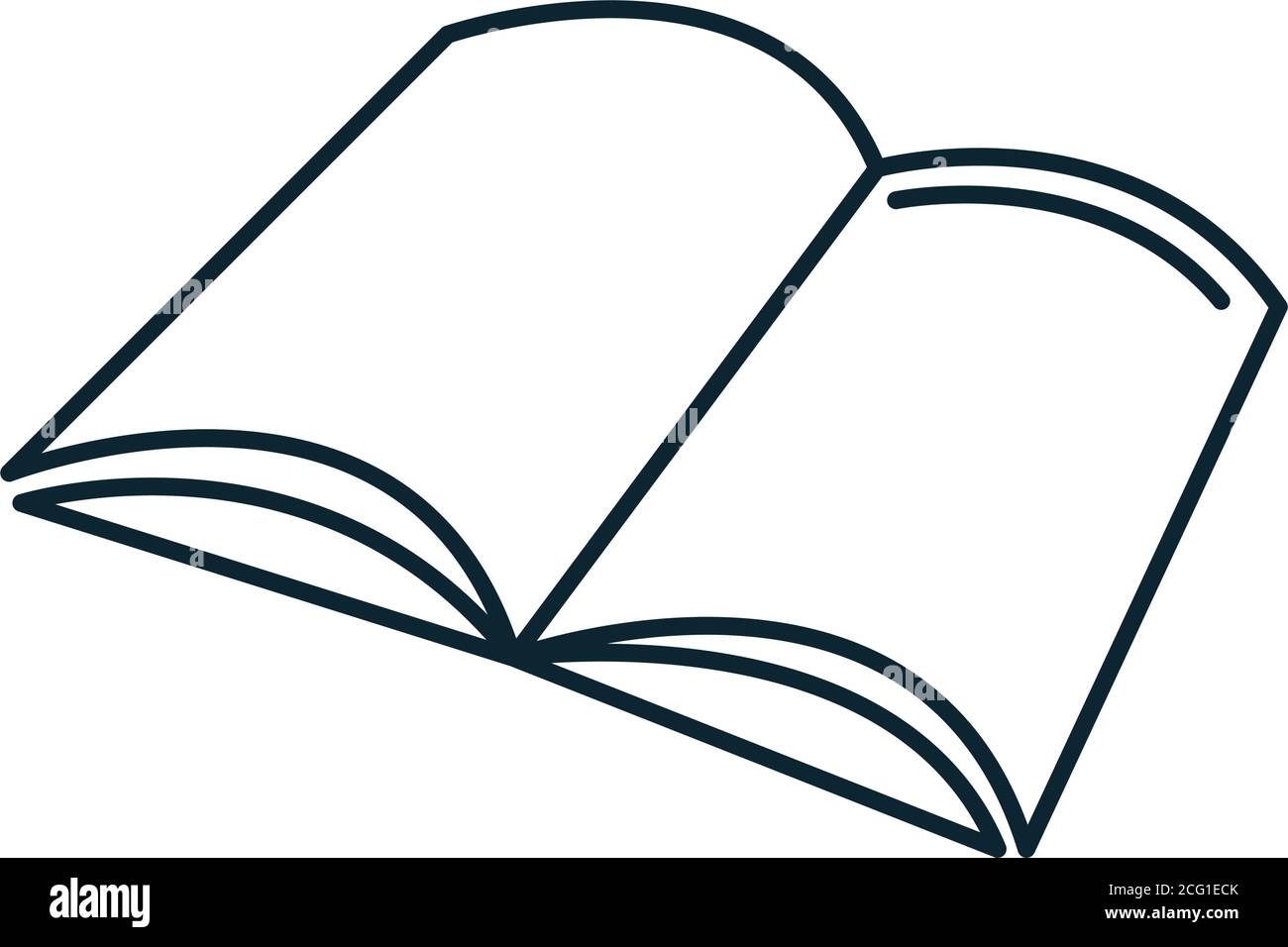 back to school, open book learn elementary education line icon style ...
