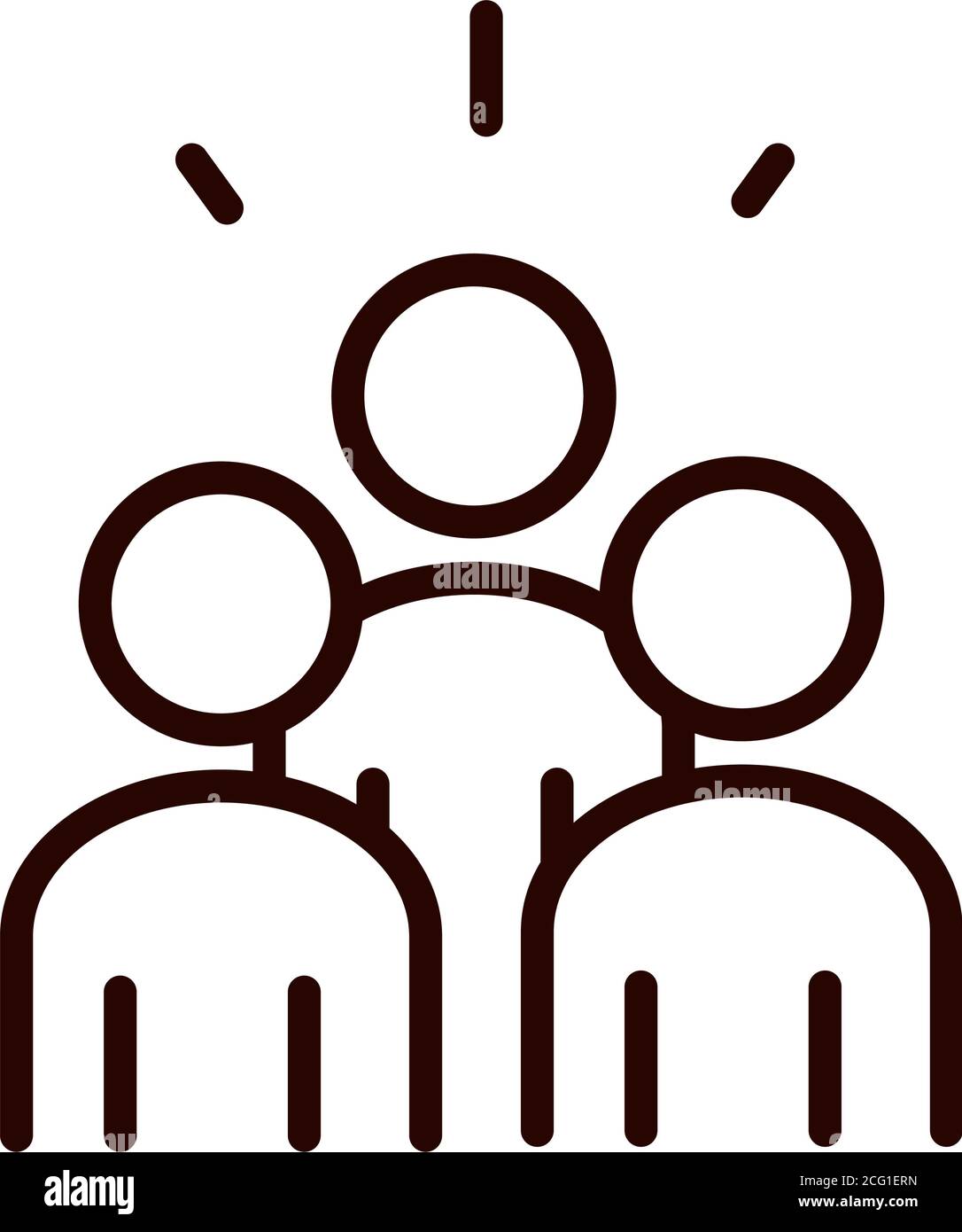people team community and partnership line icon vector illustration ...