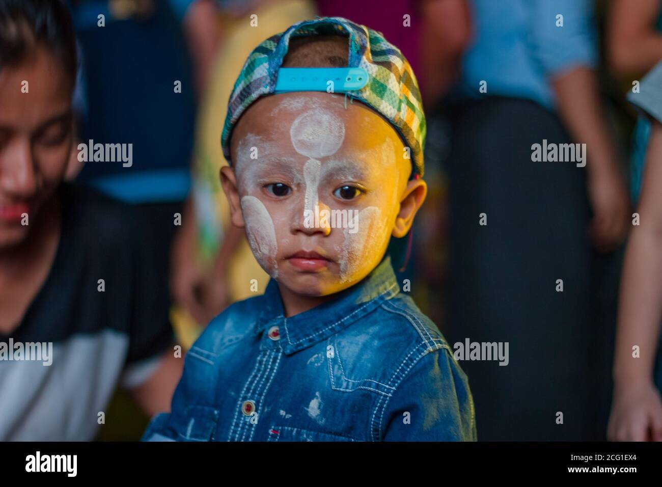 yangon, myanmar - DECEMBER 3, 2020 : child at festival. Stock Photo