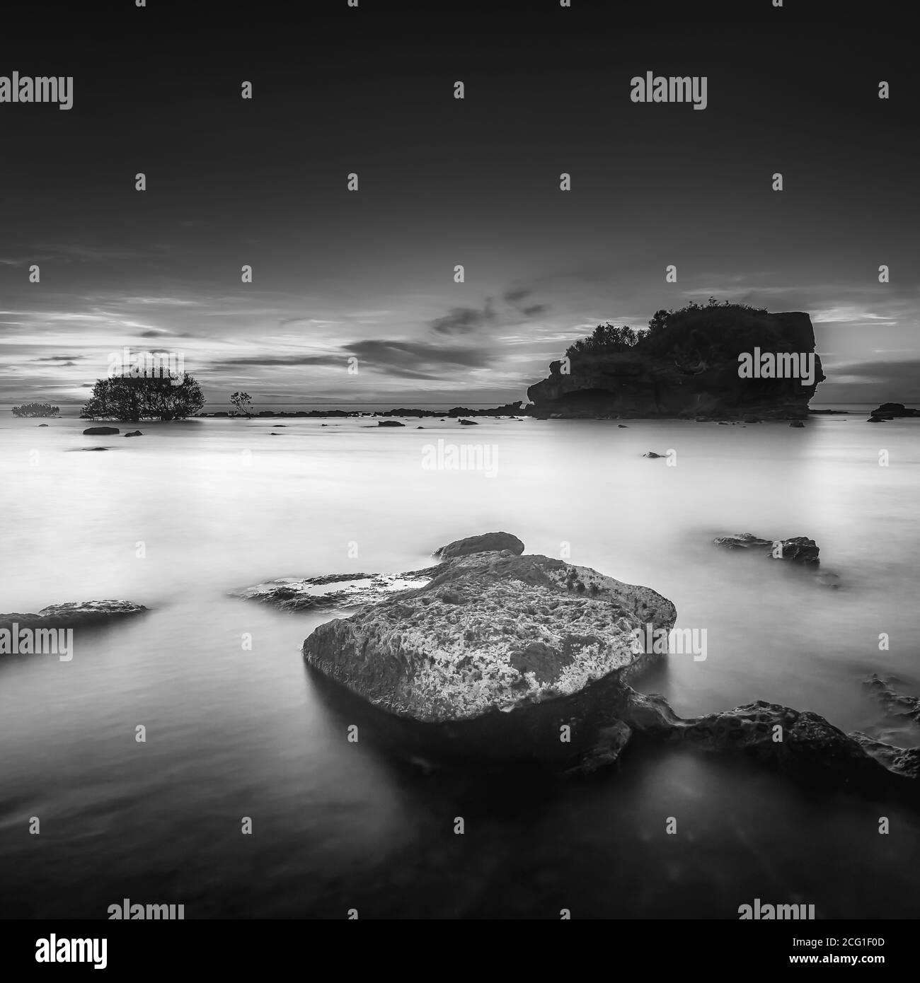 Rock formation sunrise Black and White Stock Photos & Images - Alamy