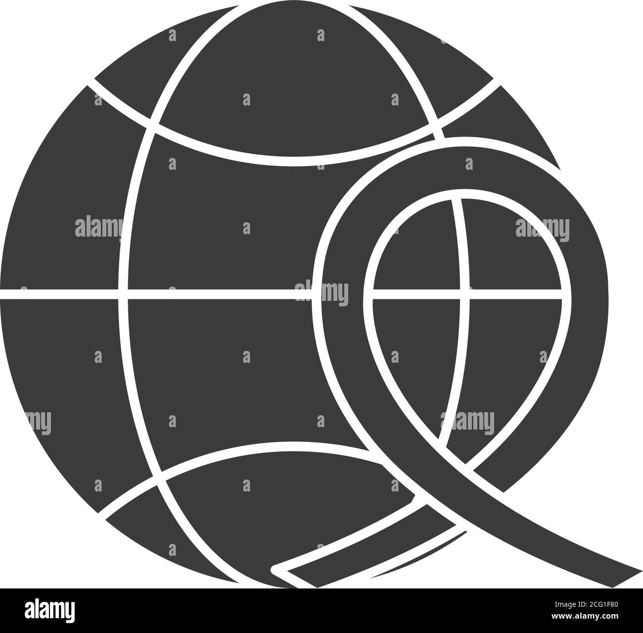world with ribbon community and partnership silhouette icon vector ...