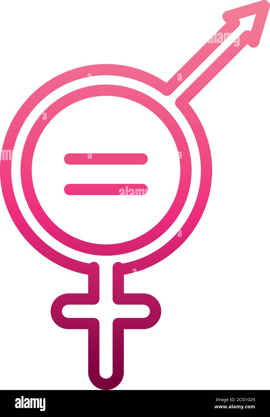 feminism movement icon, emblem genders equality female rights gradient ...