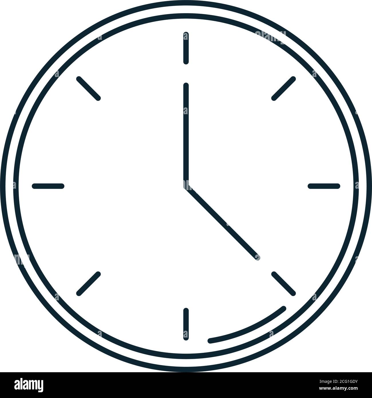 round clock time line icon style vector illustration Stock Vector Image ...