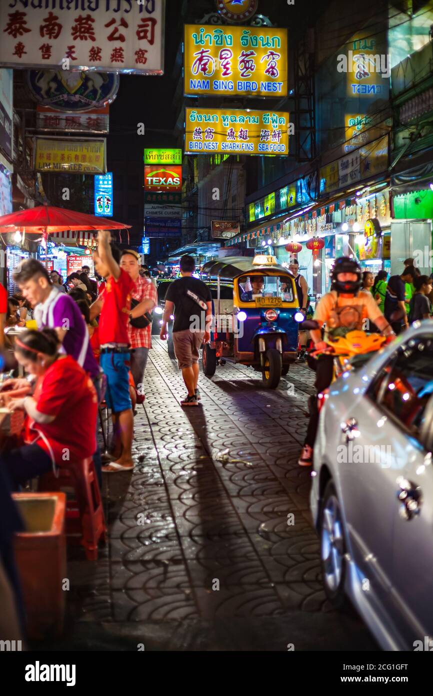 CHINATOWN BANGKOK, THAILAND - November 11, 2018: night time scene. High quality photo Stock Photo