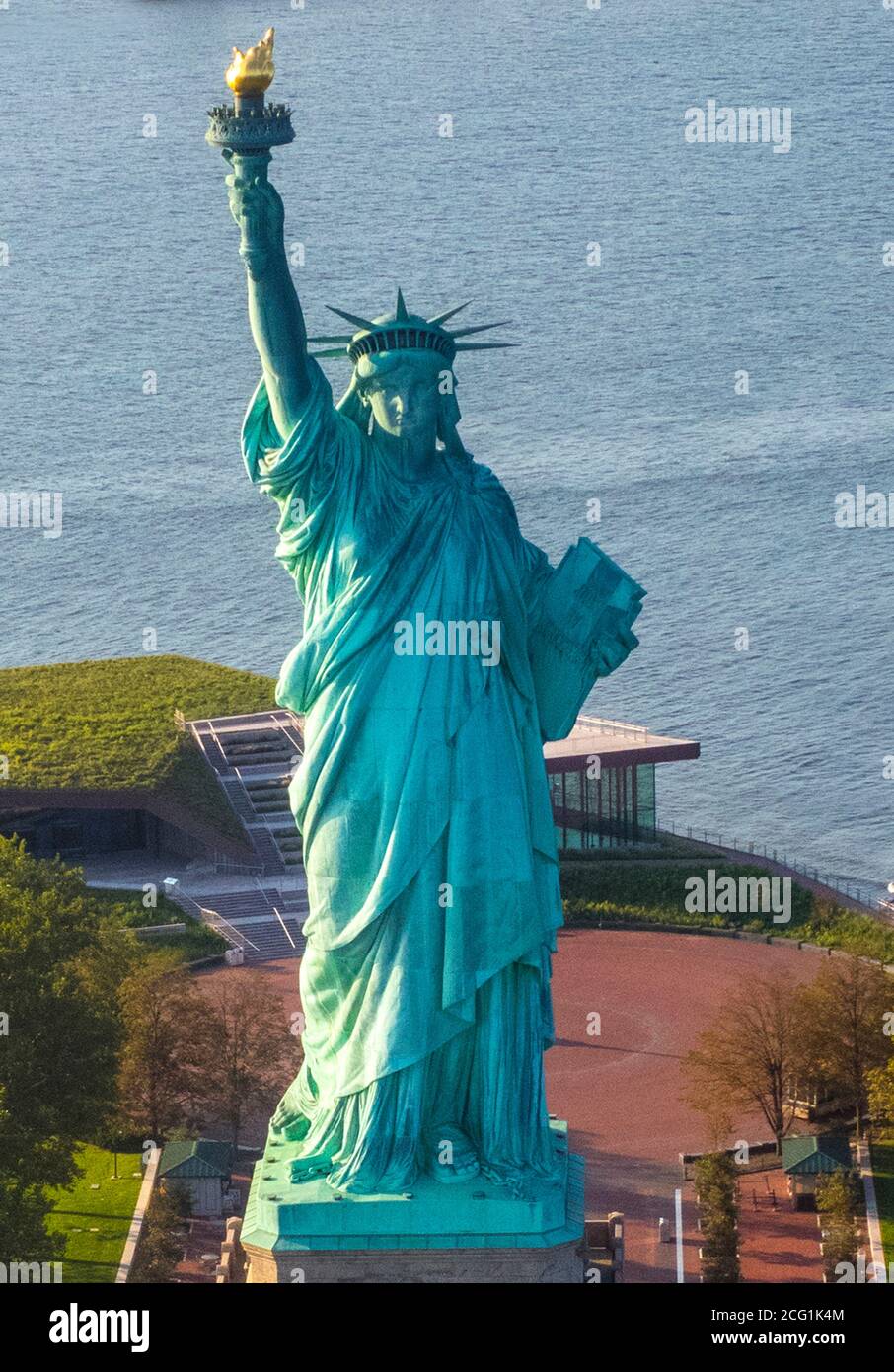 Manhattan, New York, USA. 8th Sep, 2020. Aerial View of the Statue Of