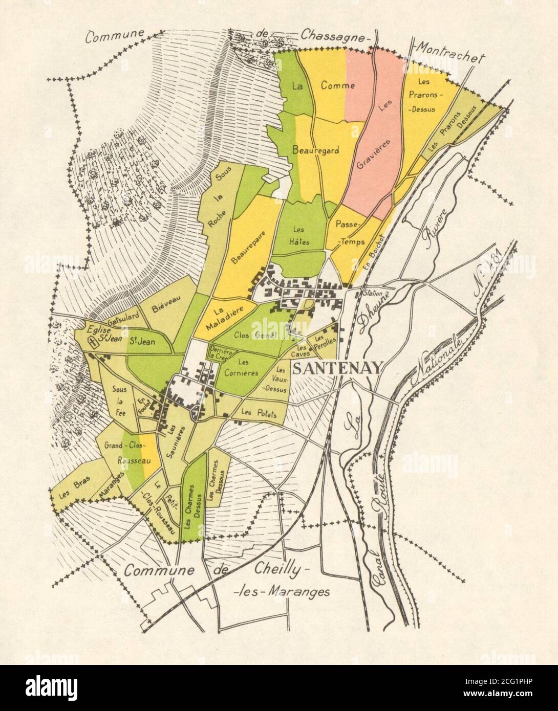 Côte de beaune map hi-res stock photography and images - Alamy