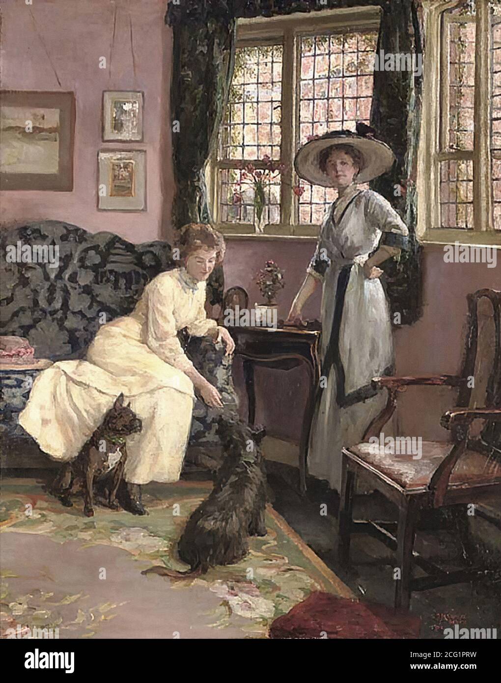jacomb-hood, george percy - The Drawing Room at No. 26 Tite Street, Chelsea - A Portrait of the Artist's Wife and Sister-in-Law - 21181262864 00806b0942 o Stock Photo
