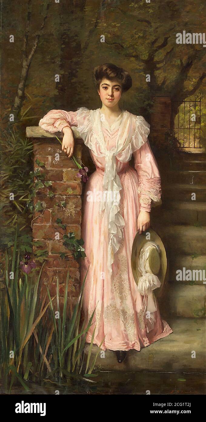 knee length dresses for ladies Girl in Pink Dress - Laura Wheeler Waring Art Prints