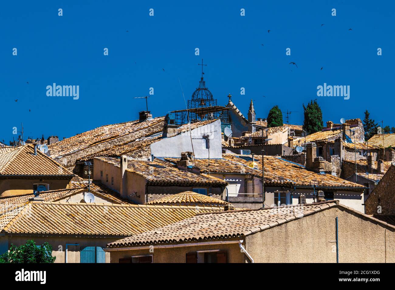 AUPS, FRANCE 2020 - Provence rooftops, landscape, nature, birds with ...