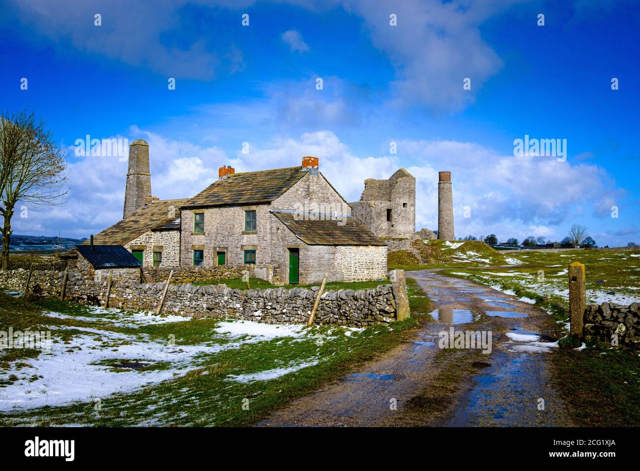 The Magpie Mine, was one of the most famous lead mines in the Peak District. Stock Photo
