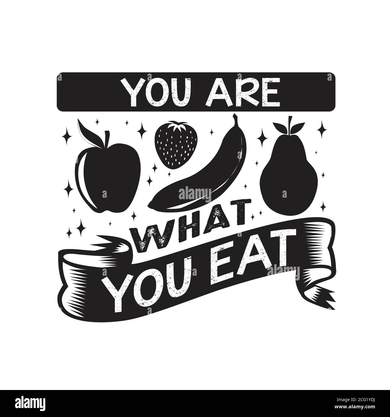 Fruit Quote and saying good for poster. You are what you eat Stock