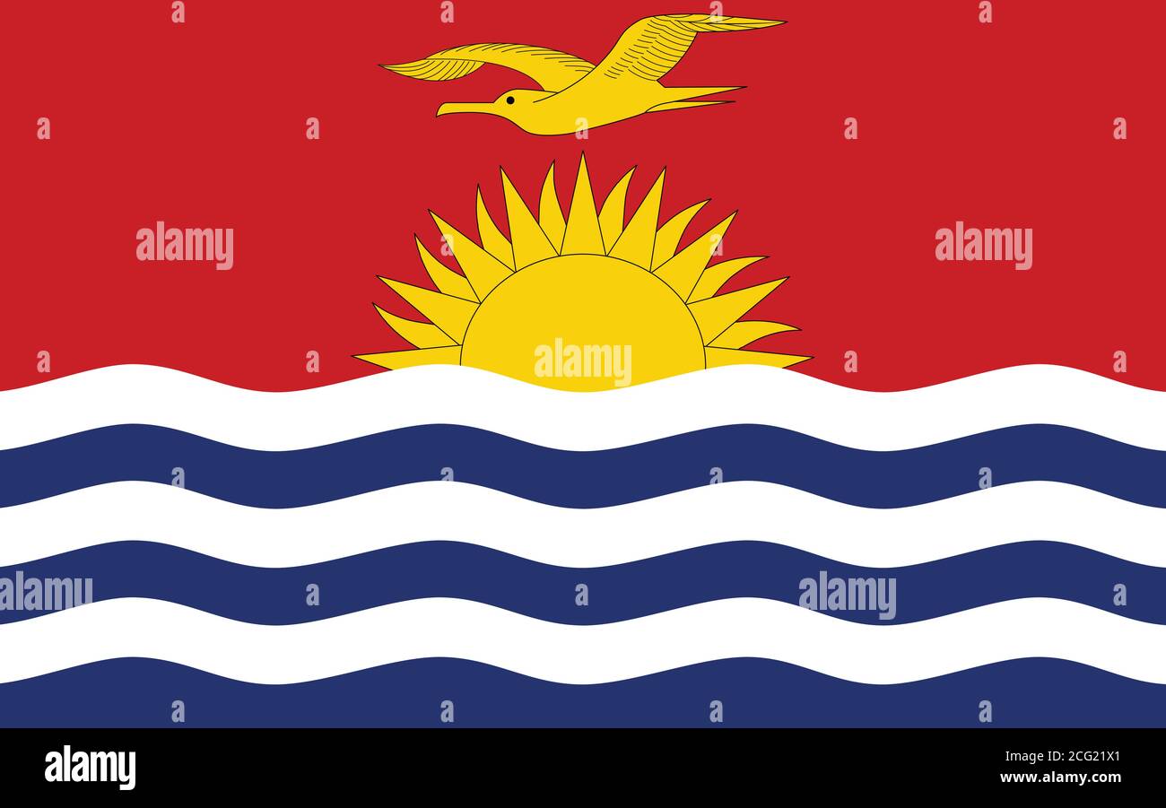 Kiribati flag vector graphic. Rectangle I-Kiribati flag illustration. Kiribati country flag is a symbol of freedom, patriotism and independence. Stock Vector