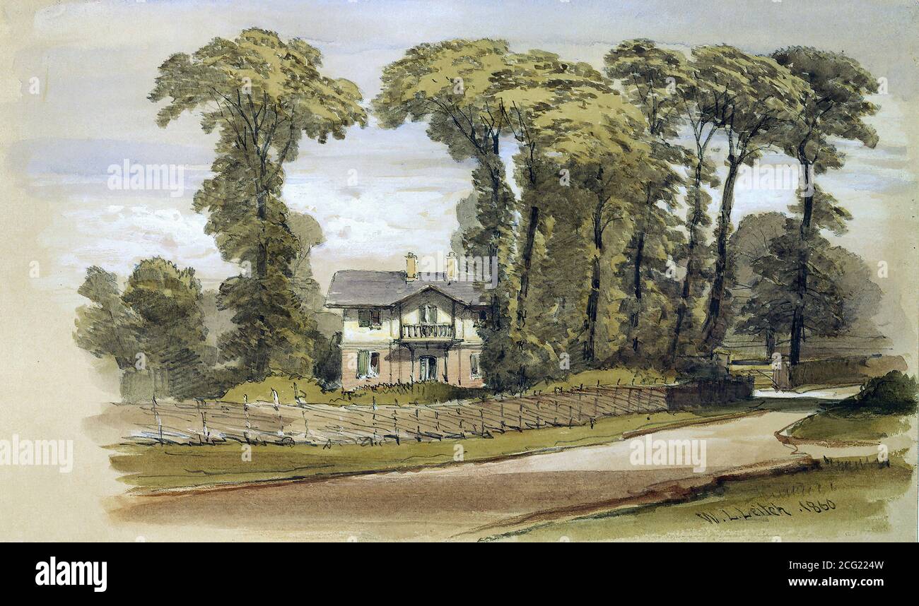 Leitch William Leighton - Osborne - Keeper's Lodge Alverstone Gate - British School - 19th  Century Stock Photo