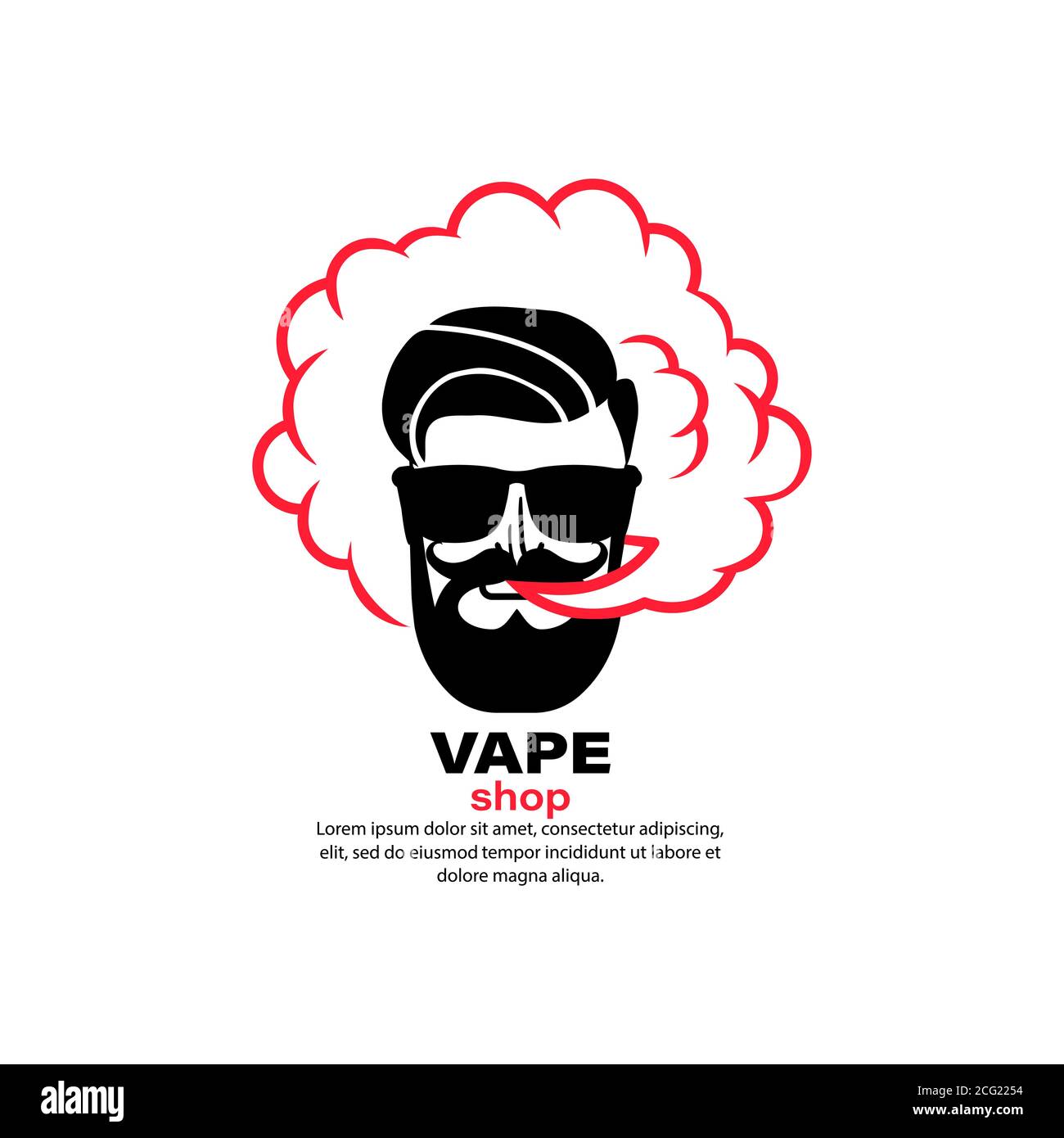 Vape shop banner. Electronic cigarette. Vaping. Smoking. Vector on isolated white background. EPS 10 Stock Vector