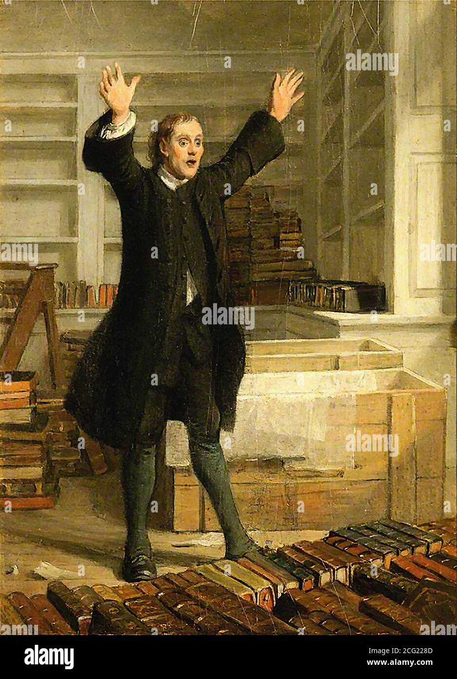 Leslie Charles Robert - Dominie Sampson - British School - 19th  Century Stock Photo