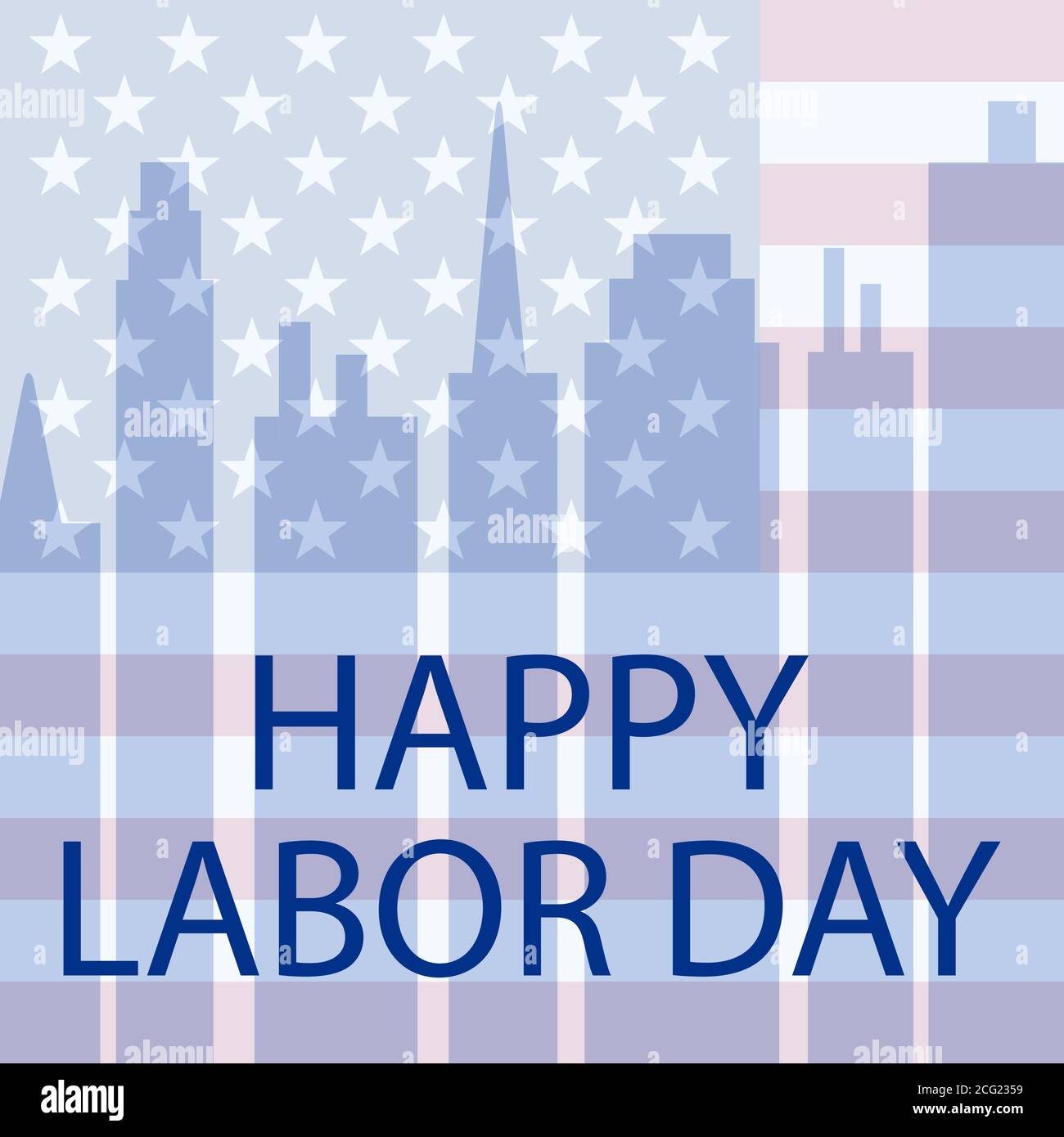 Happy Labor Day in the USA. Vector illustration postcard Stock Vector