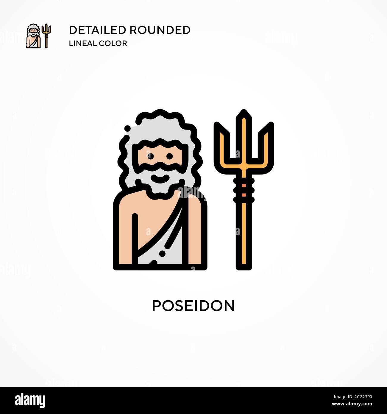 Poseidon vector icon. Modern vector illustration concepts. Easy to edit and customize. Stock Vector