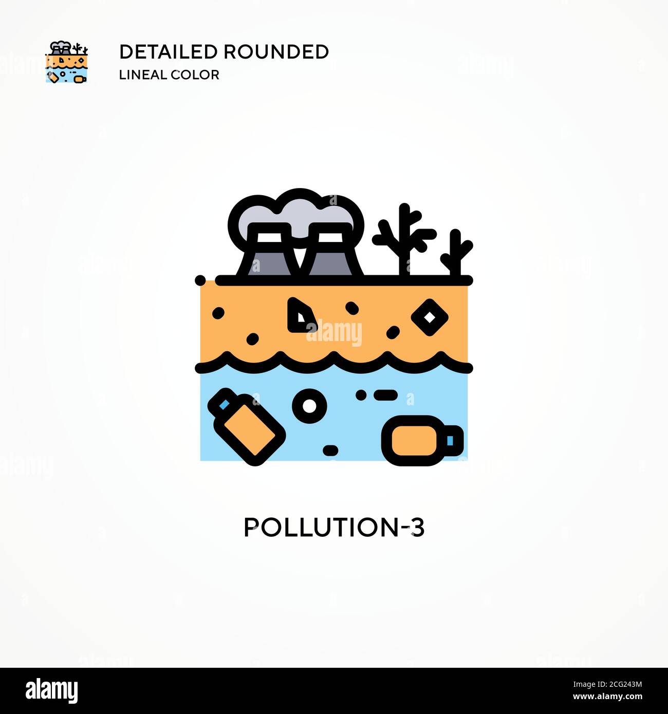 Pollution-3 vector icon. Modern vector illustration concepts. Easy to ...