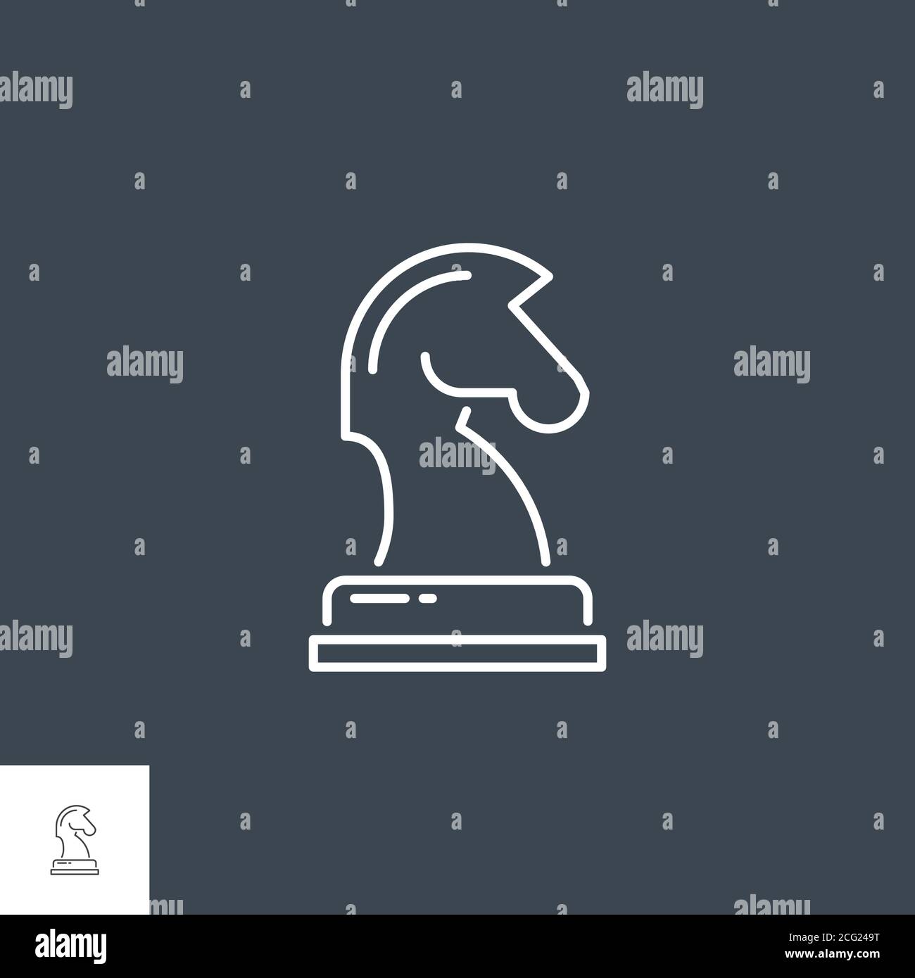 Horse Chess Related Vector Line Icon. Stock Vector
