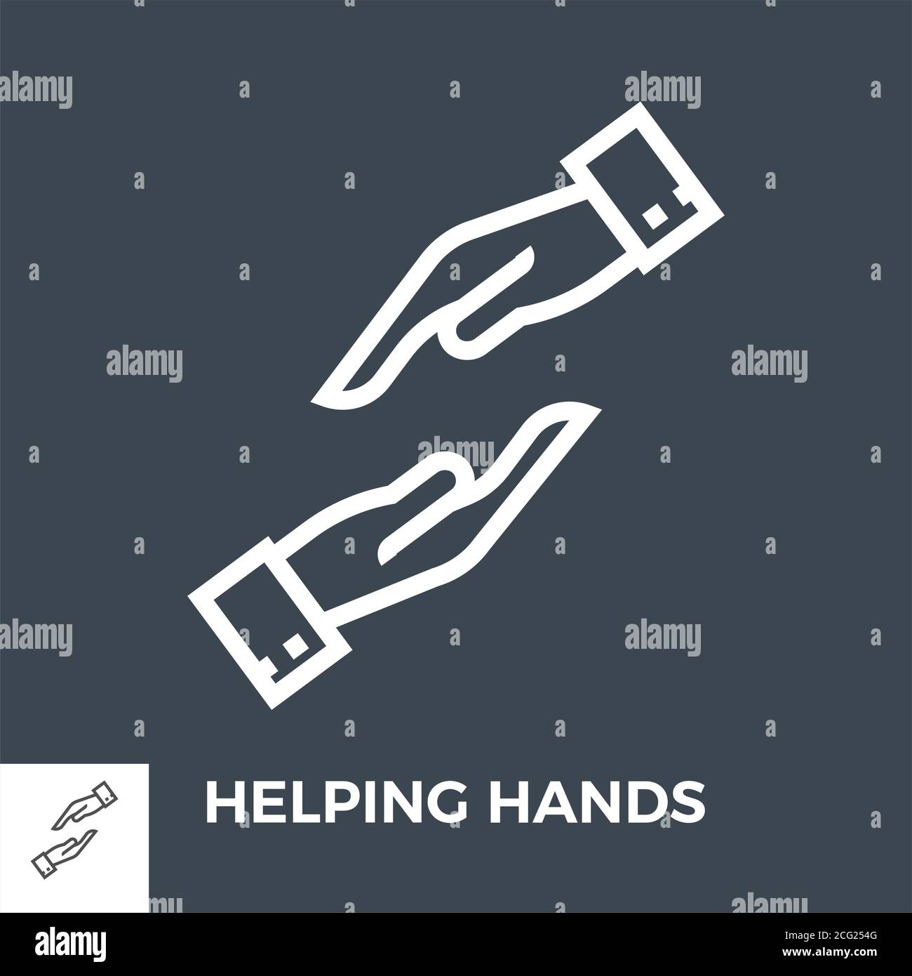 Helping hands thin line vector icon Stock Vector