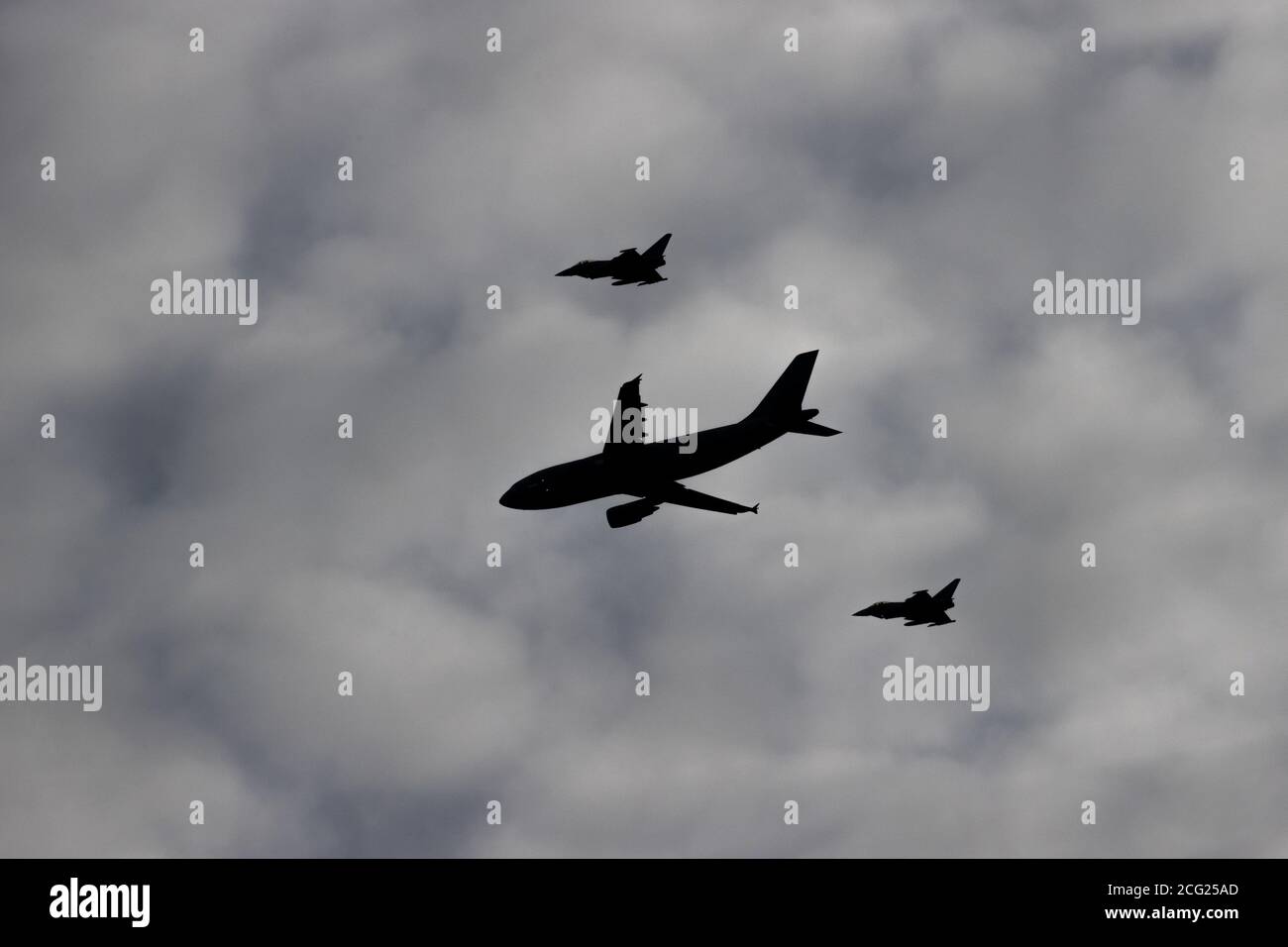 09 September 2020, North RhineWestphalia, Brühl Two Eurofighters and