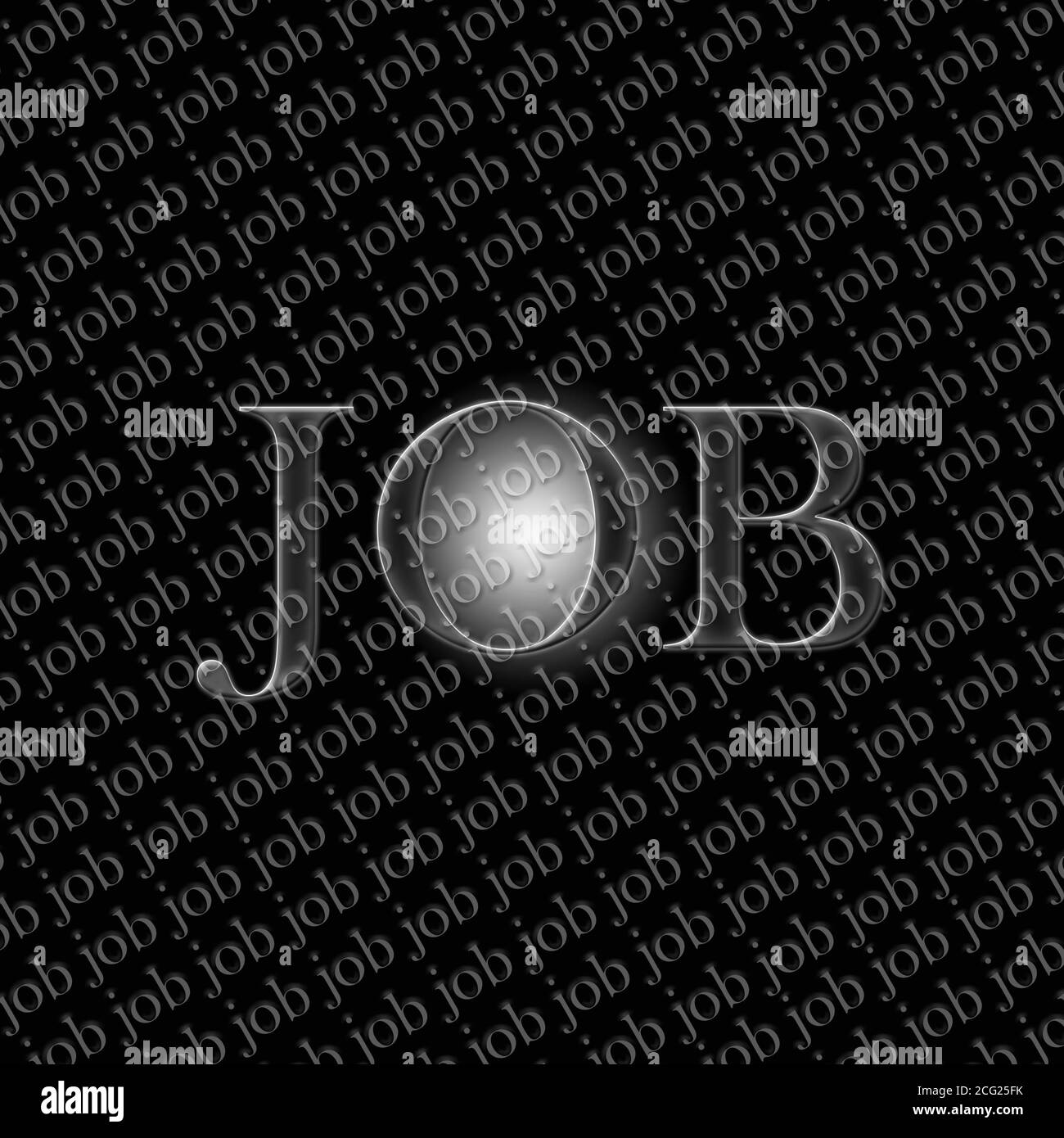 JOB. Word collage on black background. Multiple word job. 3D illustration. Stock Photo